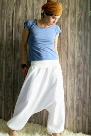 Weiße Leinenhose für Frauen Hosen