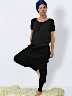 Schwarze Haremshose aus Sweat für Frauen Hosen