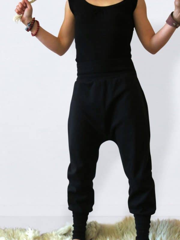 Schwarze Yogahose aus Jersey unisex Hosen