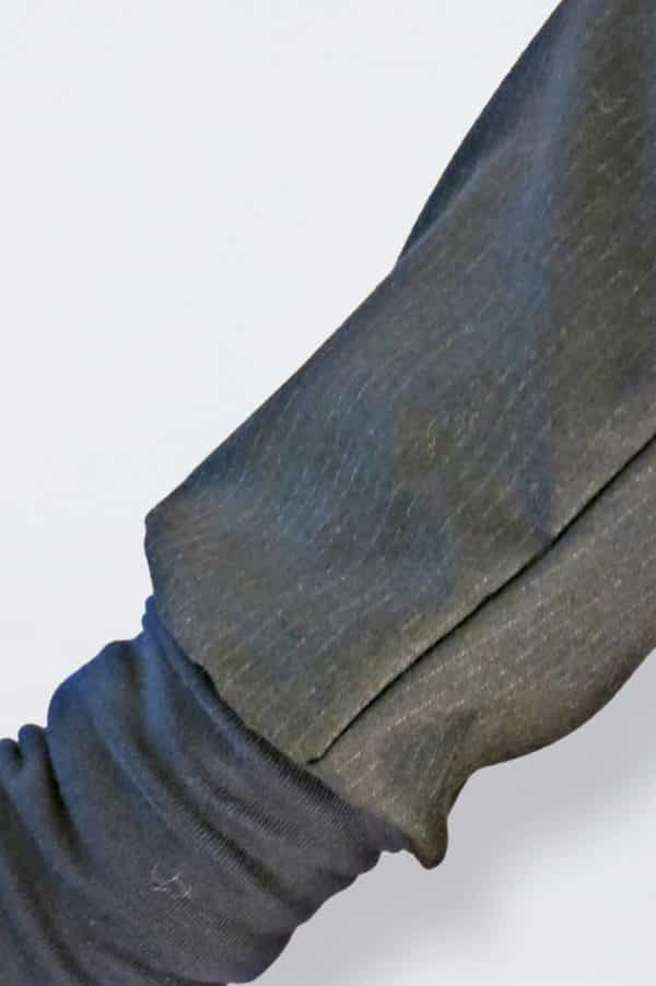 Blaue elegante Nadelstreifen Haremshose aus Wollstoff Hosen