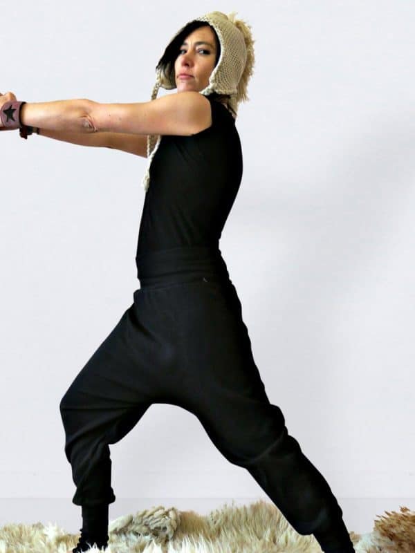 Schwarze Yogahose aus Jersey unisex Hosen