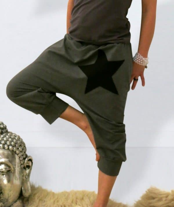 Capri Jerseyhose mit Stern fürs Yoga Hosen