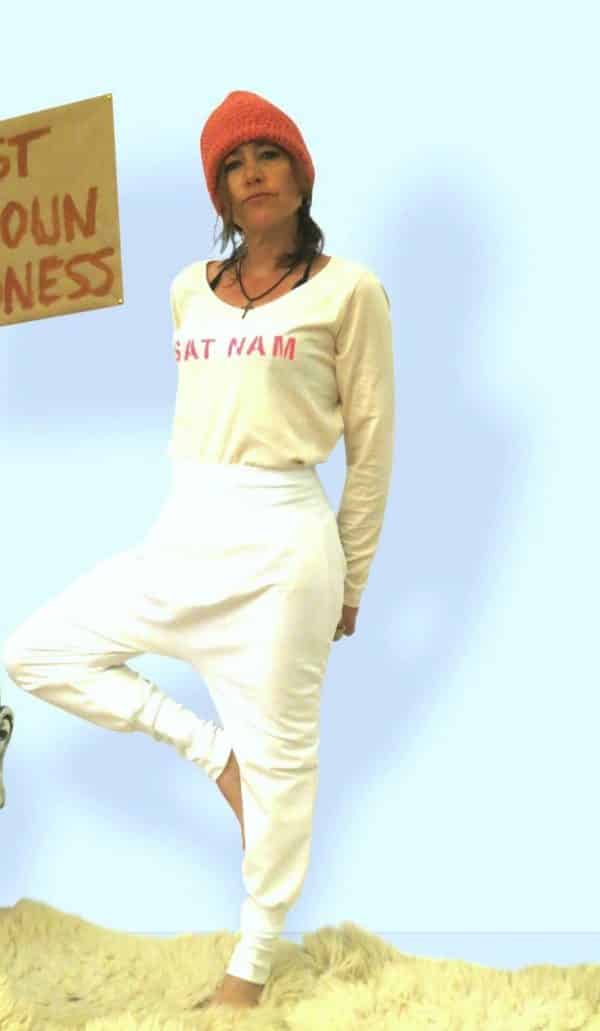 Weiße Yogahose aus Jersey für Frauen Hosen