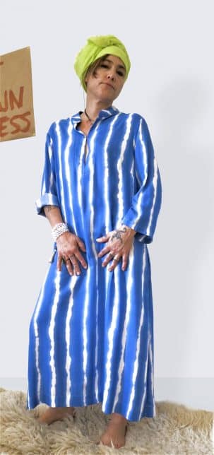 Oversized Kaftan Kleid blau mit Streifen Kleider/Kaftane